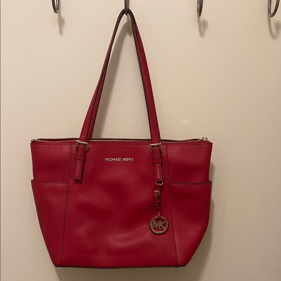 Michael Kors Cherry Red Tote - Picture 1 of 11